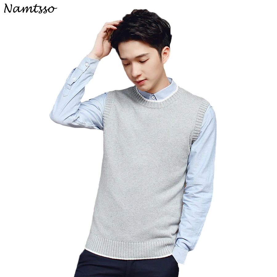 100% cotton Vest men's 2018 Autumn/winter knitting sleeveless sweater Brand base top Clothing male slim bottoming shirt 259
100% cotton Vest men's 2018 Autumn/winter knitting sleeveless sweater Brand base top Clothing male slim bottoming shirt 259
