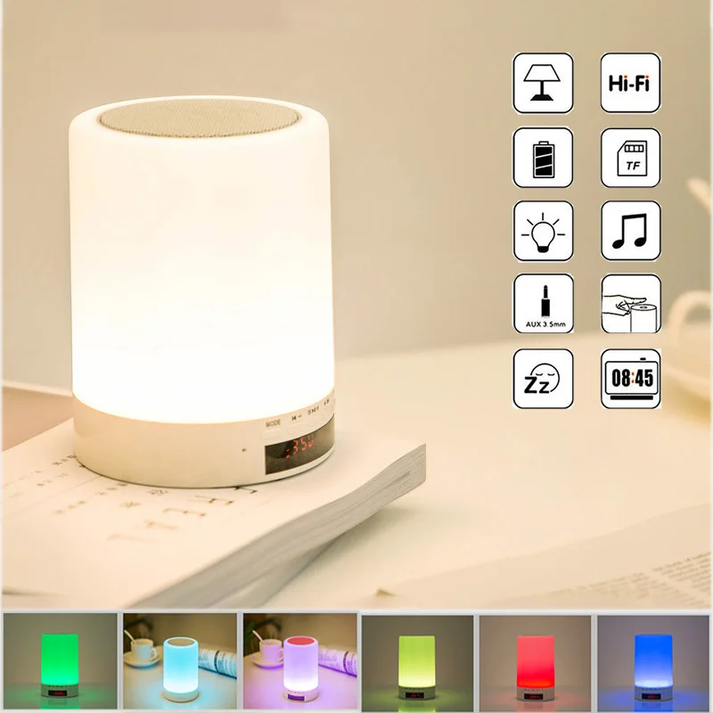 LED USB charging night light Bluetooth Music sound TF Card alarm clock RGB bedroom decoration Touch table lamp children gifts
LED USB charging night light Bluetooth Music sound TF Card alarm clock RGB bedroom decoration Touch table lamp children gifts