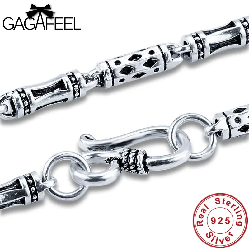 GAGAFEEL 4mm 925 Sterling Silver Necklaces for Men High Quality Punk Style Handmade Thai Silver Chain Necklace Male Jewelry Gift
GAGAFEEL 4mm 925 Sterling Silver Necklaces for Men High Quality Punk Style Handmade Thai Silver Chain Necklace Male Jewelry Gift