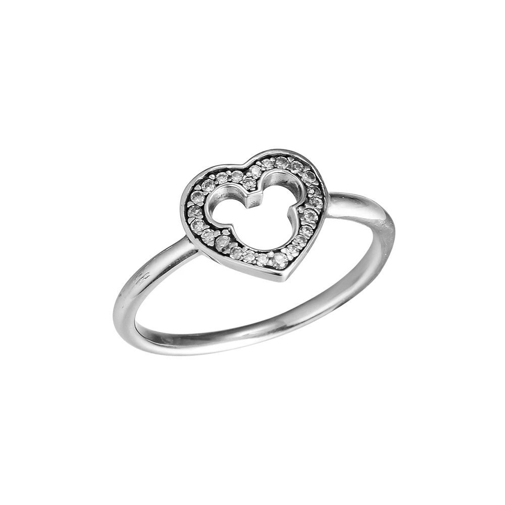 925 Sterling Silver Heart Silver Ring Cubic Zirconia And Cut-out Mouse Silhouett For DIY Jewelry Women Valentine's Day Gift
925 Sterling Silver Heart Silver Ring Cubic Zirconia And Cut-out Mouse Silhouett For DIY Jewelry Women Valentine's Day Gift