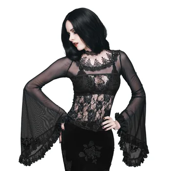 2018 Spring New T-shirt Gothic Pattern Lace Tops Round Neck Perspective Long-sleeved Women's T-shirt
2018 Spring New T-shirt Gothic Pattern Lace Tops Round Neck Perspective Long-sleeved Women's T-shirt