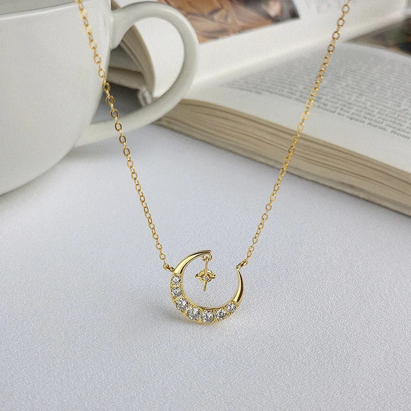 INALIS 925 Sterling Silver Elegant Punk Chain Necklace for Women Wedding Party Micro Paved CZ Crystal Moon Pendant Fine Jewelry
INALIS 925 Sterling Silver Elegant Punk Chain Necklace for Women Wedding Party Micro Paved CZ Crystal Moon Pendant Fine Jewelry