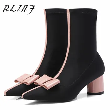 RLINF New Korean Version of The Bow Pointed Thick with Color Matching Elastic Net Red Women's Booties
RLINF New Korean Version of The Bow Pointed Thick with Color Matching Elastic Net Red Women's Booties