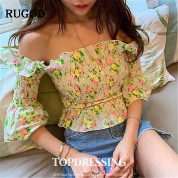 RUGOD 2019 Floral Pleated Shirt Slash Neck Flare Sleeves Elastic Slim Ruffles Blouse Sweet Korean Style Temperament Blusa Mujer
RUGOD 2019 Floral Pleated Shirt Slash Neck Flare Sleeves Elastic Slim Ruffles Blouse Sweet Korean Style Temperament Blusa Mujer