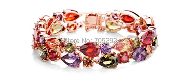 High Quality Fashion Rose Mona Lisa Zircon Bracelet for Women Multicolor CZ Stones Bracelet 
High Quality Fashion Rose Mona Lisa Zircon Bracelet for Women Multicolor CZ Stones Bracelet