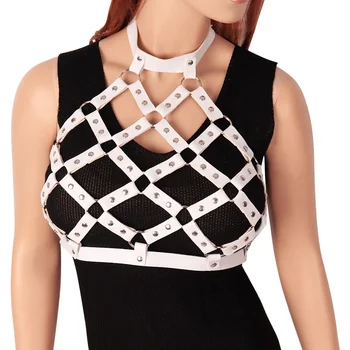 Leather Harness Top Cage Chest Belt Pastel Goth Punk Strap Adjustable Fashion Dance Rave Women Sexy Lingerie White Hollow Out
Leather Harness Top Cage Chest Belt Pastel Goth Punk Strap Adjustable Fashion Dance Rave Women Sexy Lingerie White Hollow Out