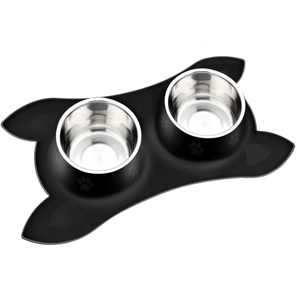Double stainless steel pet bowl is suitable for food and water without overflow and can be folded
Double stainless steel pet bowl is suitable for food and water without overflow and can be folded