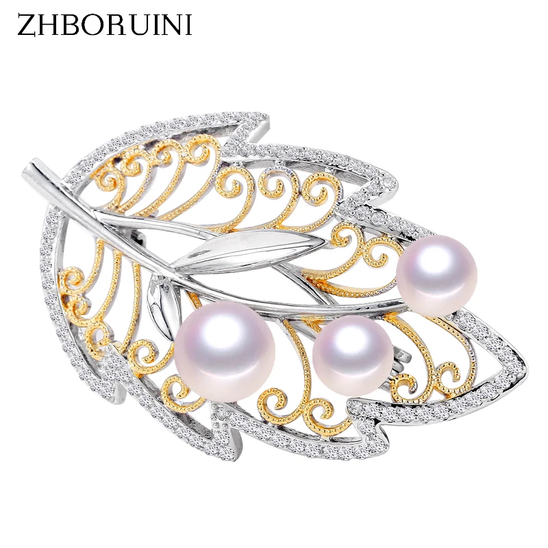 ZHBORUINI Design Fine Jewelry Natural Freshwater Pearl Brooch Italian Technology Leaf Brooch Pins Pearl Jewelry Women Non Fading 
ZHBORUINI Design Fine Jewelry Natural Freshwater Pearl Brooch Italian Technology Leaf Brooch Pins Pearl Jewelry Women Non Fading