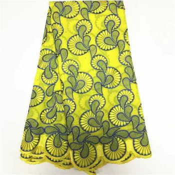 Latest African Lace Yellow Nigerian Lace Fabrics High Quality Swiss Cotton Voile Lace Fabric With Stones For Lady Dress
Latest African Lace Yellow Nigerian Lace Fabrics High Quality Swiss Cotton Voile Lace Fabric With Stones For Lady Dress