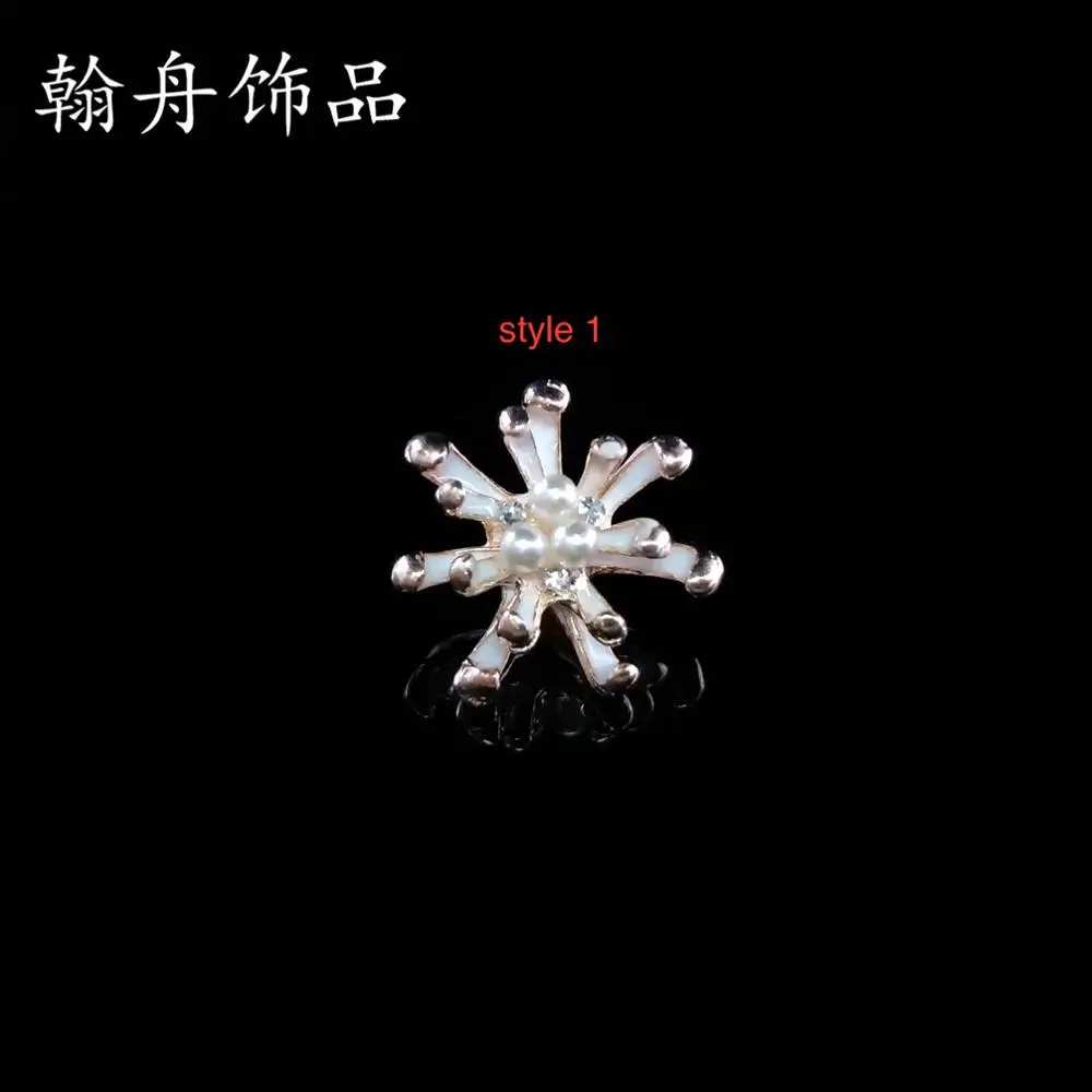 10Pcs 17mm Gold Color Alloy Material Crystal Flower Charm Enamel pendant for DIY Earring Women Jewelry Making Wholesale | Украшения и