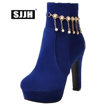 SJJH Women Nubuck Ankle Boots with Round Toe 11.5cm Heels Beading Short Martin Boots Fashion Party Elegant Shoes Large Size Q191
SJJH Women Nubuck Ankle Boots with Round Toe 11.5cm Heels Beading Short Martin Boots Fashion Party Elegant Shoes Large Size Q191