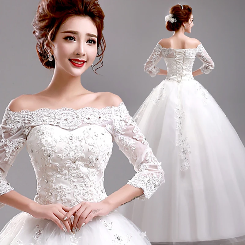 Fansmile 2020 New Arrival Robe De Mariage Princess Sleeve Lace Ball Gown Wedding Dress Custom Made Vestido De Noiva FSM-584F
Fansmile 2020 New Arrival Robe De Mariage Princess Sleeve Lace Ball Gown Wedding Dress Custom Made Vestido De Noiva FSM-584F