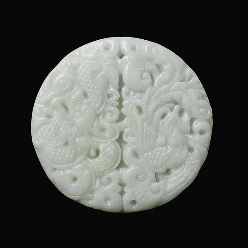 KYSZDL Natural LanTian yu stone hand-carved Dragon and phoenix pendant fashion men and women yu stone lovers pendant necklace
KYSZDL Natural LanTian yu stone hand-carved Dragon and phoenix pendant fashion men and women yu stone lovers pendant necklace