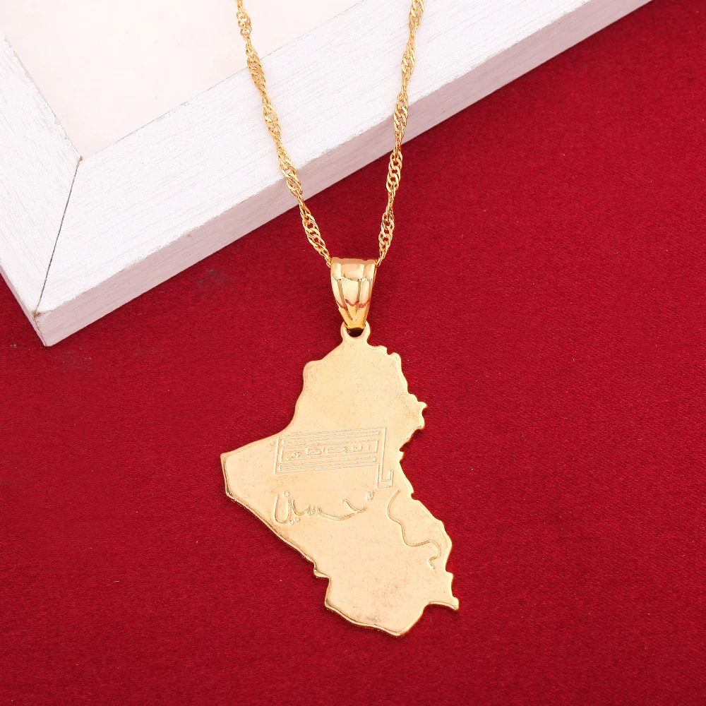 Republic Of Iraq Map National Flag Gold Color Map Of Iraq Pendant Necklaces Jewelry For Women
Republic Of Iraq Map National Flag Gold Color Map Of Iraq Pendant Necklaces Jewelry For Women