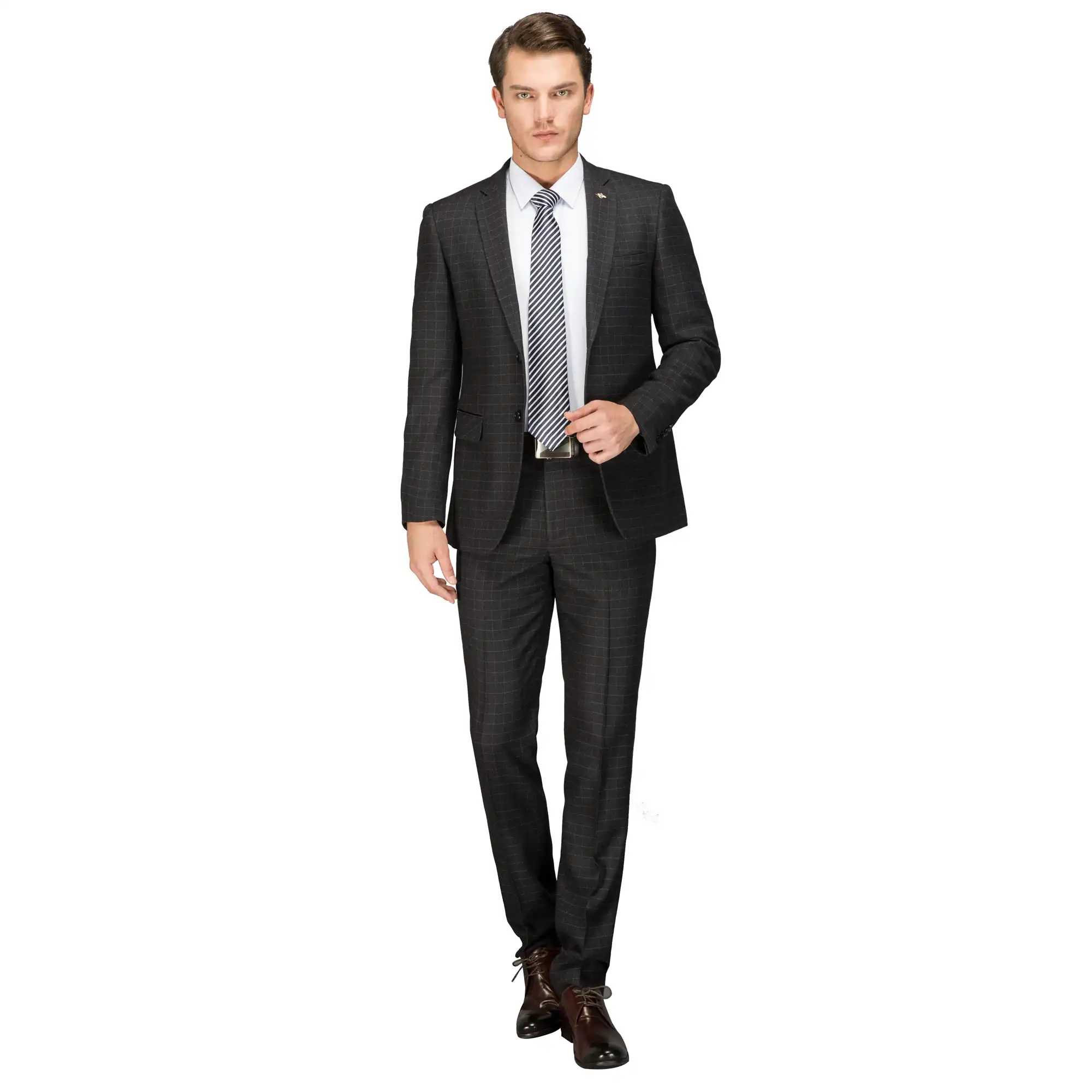 oscn7 custom wool plaid casual tailor made suits 2pcs suit men