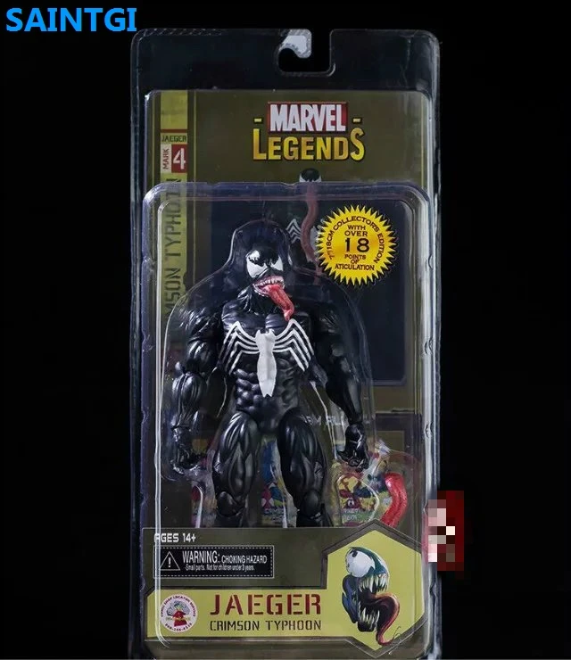 SAINTGI Marvel Legends Spider-Man Venom Jaeger PVC 17CM Animated Action Figure Collection Model Toys Dolls