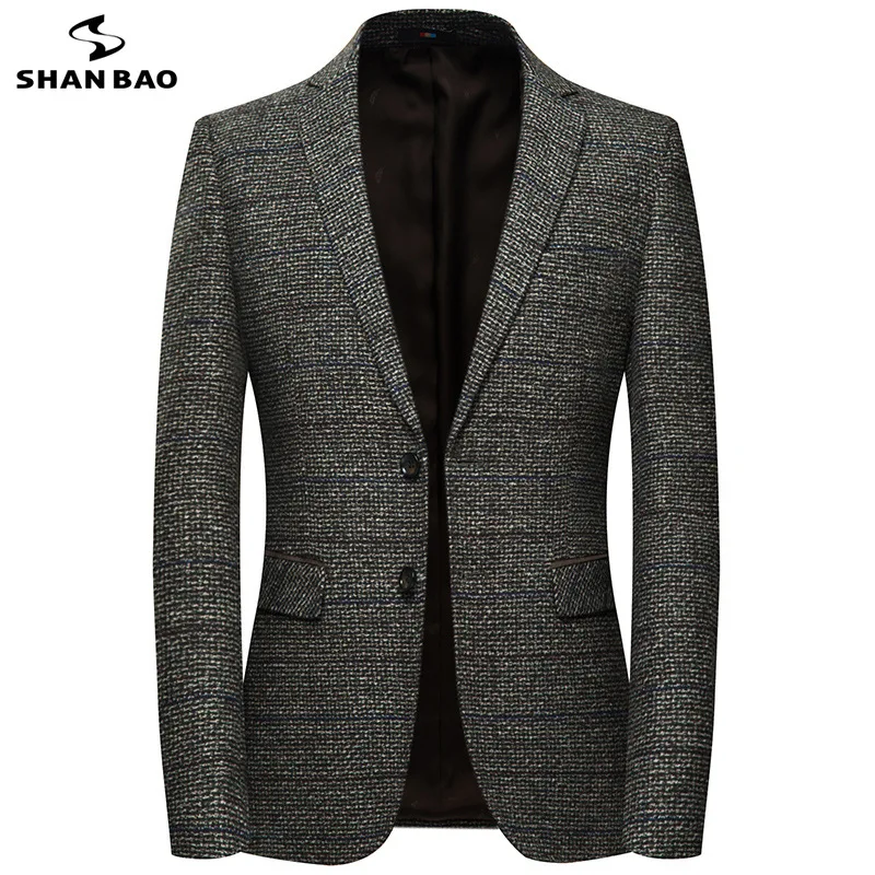 SHANBAO men's business casual slim suit jacket 2019 spring luxury high quality wool soft British style fashion suit brown
SHANBAO men's business casual slim suit jacket 2019 spring luxury high quality wool soft British style fashion suit brown