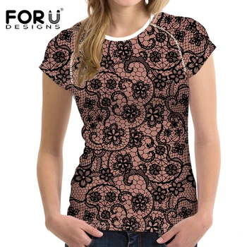 FORUDESIGNS Women Tops Short Sleeve T Shirt Sexy Lace Printed Female Clothes T-Shirt 3D Painting Tshirt Fashion Ladies Tee Shirt
FORUDESIGNS Women Tops Short Sleeve T Shirt Sexy Lace Printed Female Clothes T-Shirt 3D Painting Tshirt Fashion Ladies Tee Shirt