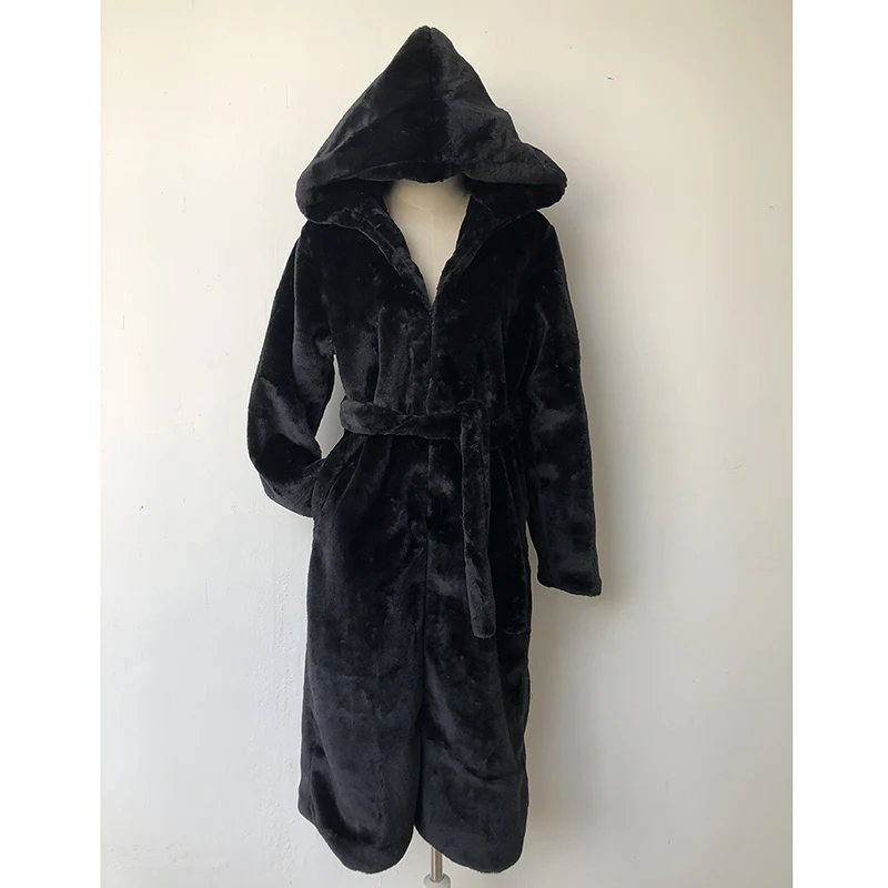 2019 зимнее женское черное пальто из искусственного меха повседневная меховая
