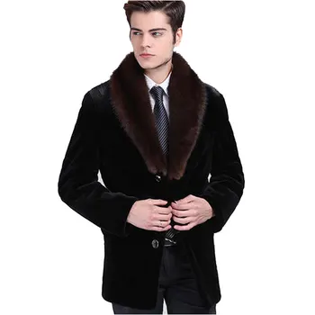 Men Large Size S-5XL Faux Fur Coat Fashion Faux Fox Fur Collar Overcoat Winter Warm Outwear Coat Black Brown
Men Large Size S-5XL Faux Fur Coat Fashion Faux Fox Fur Collar Overcoat Winter Warm Outwear Coat Black Brown
