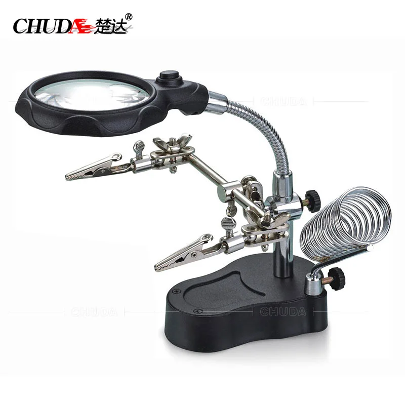 CHUDA 3.5X Welding LED Magnifier With Alligator Clip Holder Clamp Helping Hand Soldering Magnifying GLass For Repair Tool
CHUDA 3.5X Welding LED Magnifier With Alligator Clip Holder Clamp Helping Hand Soldering Magnifying GLass For Repair Tool