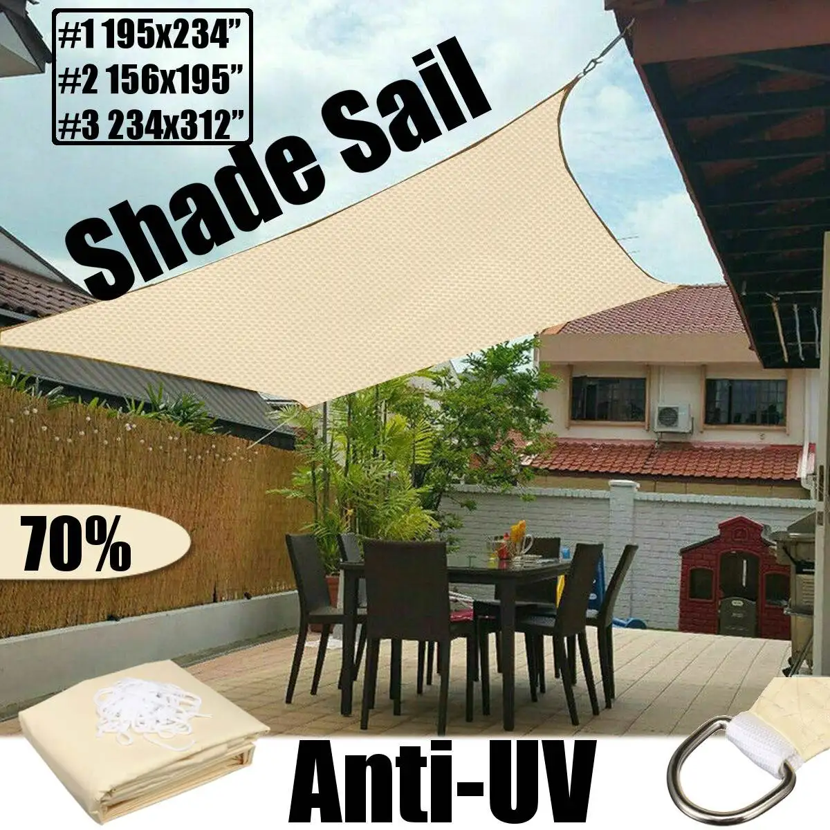 6x8m Waterproof Sun Shelter Sun Shade Protection Outdoor Canopy Garden Patio Pool Shade Sail Awning Camping Shade Cloth
6x8m Waterproof Sun Shelter Sun Shade Protection Outdoor Canopy Garden Patio Pool Shade Sail Awning Camping Shade Cloth