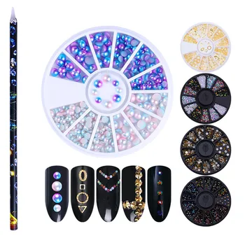 US Warehouse 5 Wheels DIY 3D Nail Art Rhinestone Beads Studs Pearl Crystal 3D Sticker Wax Pen Picker Nail Art Accessories Tool
US Warehouse 5 Wheels DIY 3D Nail Art Rhinestone Beads Studs Pearl Crystal 3D Sticker Wax Pen Picker Nail Art Accessories Tool