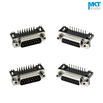 100Pcs Black Male/Female DB15 D-Sub Right Angle Double Row Pins PCB Mount VGA Port Connector Socket Interface With Screw Nuts
100Pcs Black Male/Female DB15 D-Sub Right Angle Double Row Pins PCB Mount VGA Port Connector Socket Interface With Screw Nuts