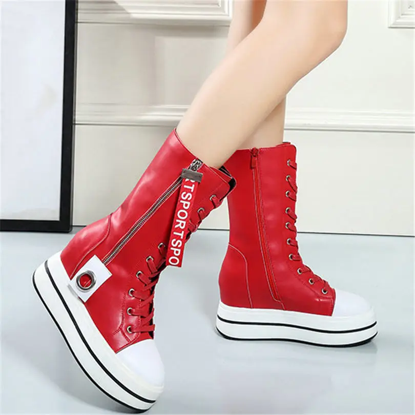 NAYIDUYUN Womens Lace Up Genuine Leather High Heels Round Toe Motorcycle Boots Wedges Platform Long Pumps Warm Riding Boots
NAYIDUYUN Womens Lace Up Genuine Leather High Heels Round Toe Motorcycle Boots Wedges Platform Long Pumps Warm Riding Boots