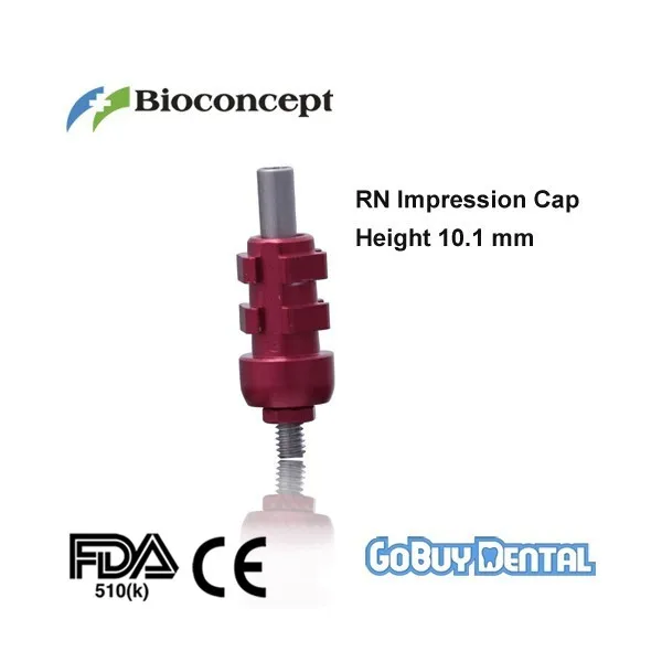 Straumann Compatible Dental Implants RN Impression Cap, red, Height 10.1mm
Straumann Compatible Dental Implants RN Impression Cap, red, Height 10.1mm
