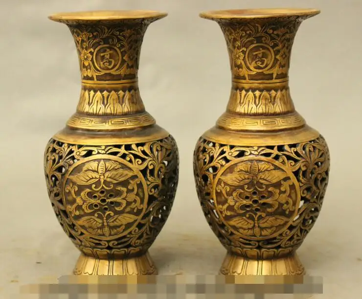S5554 Marked Chinese Bronze Auapicious Flower Butterfly Statue Bottle Vases Pots Pair discount 30% (C0324)
S5554 Marked Chinese Bronze Auapicious Flower Butterfly Statue Bottle Vases Pots Pair discount 30% (C0324)