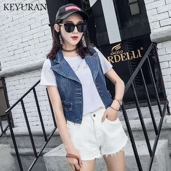 Ripped Denim Vest 2019 New Spring Women Short Sleeveless Cowboy Coat Waistcoat plus size Female suit collar denim Vests Coat
Ripped Denim Vest 2019 New Spring Women Short Sleeveless Cowboy Coat Waistcoat plus size Female suit collar denim Vests Coat