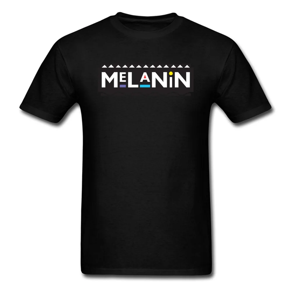 Melanin Comics T-shirts for Men 100% Cotton Summer Autumn Tops T Shirt Street Sweatshirts Short Sleeve Funny Crew Neck Melanin black