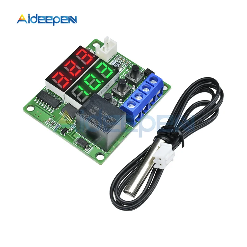 DC 5V W1219 LED Digital Thermostat Temperature Controller Regulator Switch NTC Sensor Module Red Green Dual LED Display
DC 5V W1219 LED Digital Thermostat Temperature Controller Regulator Switch NTC Sensor Module Red Green Dual LED Display