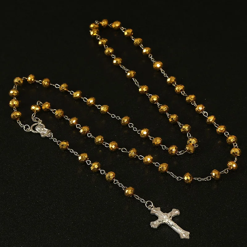 Catholic necklace 6x8 plastic crystal cross pendant necklace gold rosary men's necklace new pendant jewelry making gifts
Catholic necklace 6x8 plastic crystal cross pendant necklace gold rosary men's necklace new pendant jewelry making gifts