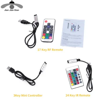 DC 5V USB LED RGB Controller for USB LED Strip Mini 3Key Control 24Key IR Remote 17Key RF Wireless Remoter Control
DC 5V USB LED RGB Controller for USB LED Strip Mini 3Key Control 24Key IR Remote 17Key RF Wireless Remoter Control
