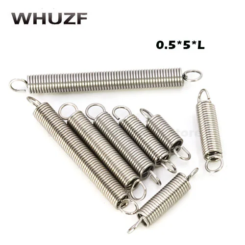 20PCS 0.5 x 5mm 0.5mm stainless steel Tension spring with a hook extension spring length 15mm to 60mm
20PCS 0.5 x 5mm 0.5mm stainless steel Tension spring with a hook extension spring length 15mm to 60mm
