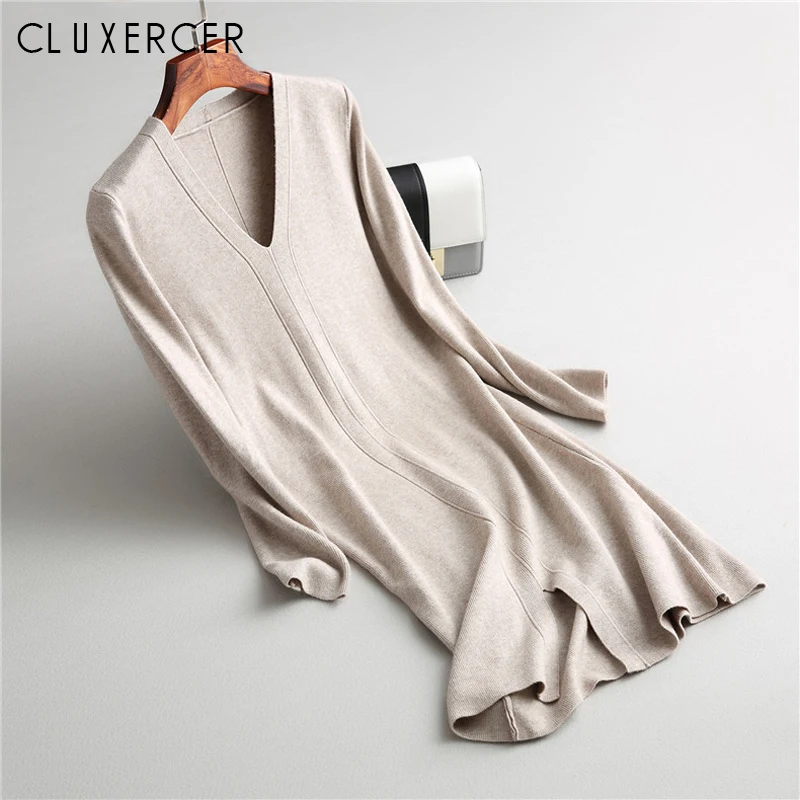 2019 New Autumn Winter Elegant White Sweater Dresses Casual Female Slim V Neck Basic Knit Sweaters Dresses
2019 New Autumn Winter Elegant White Sweater Dresses Casual Female Slim V Neck Basic Knit Sweaters Dresses