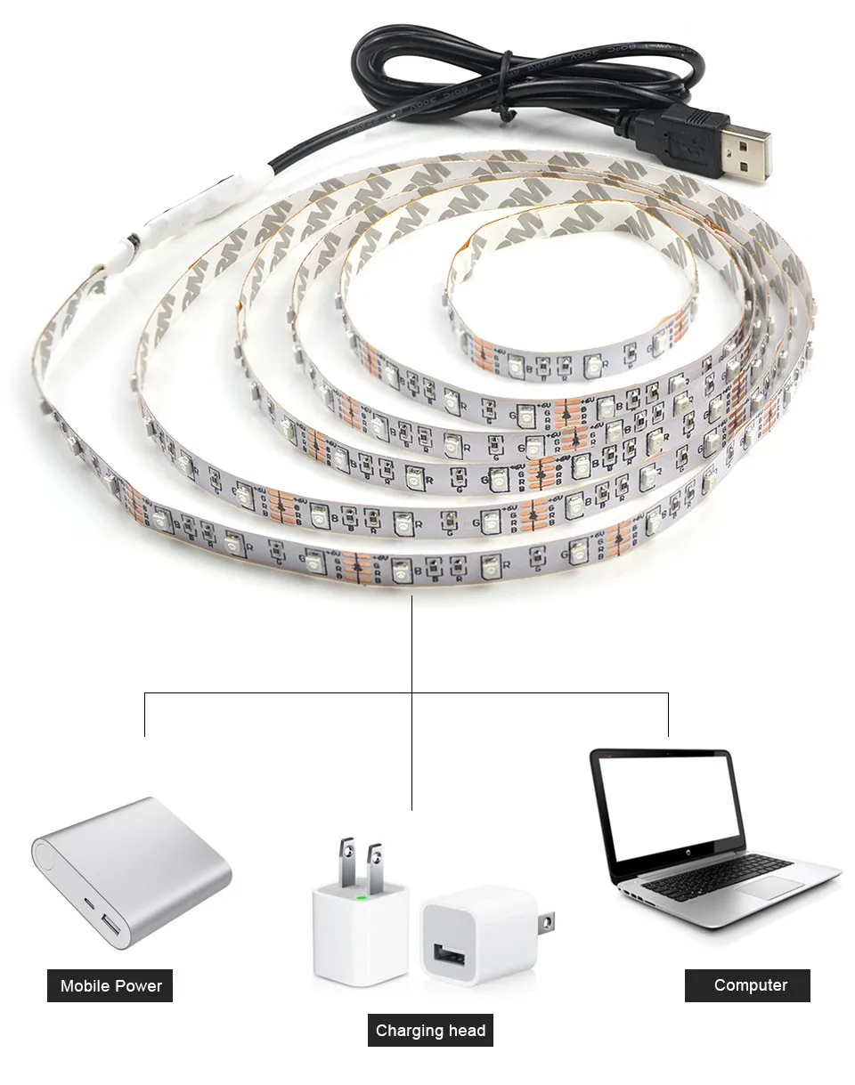 Necen DC 5V USB LED Strip lights 2835 RGB SMD For TV Backlight Kit\ Bicycle Decorative lighting
Necen DC 5V USB LED Strip lights 2835 RGB SMD For TV Backlight Kit\ Bicycle Decorative lighting