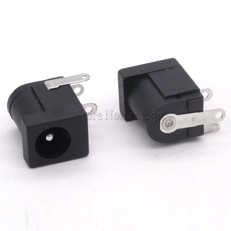 100Pcs DC-005 Black DC Power Jack Socket Connector DC005 5.5*2.5mm 2.5 socket Round the needle |