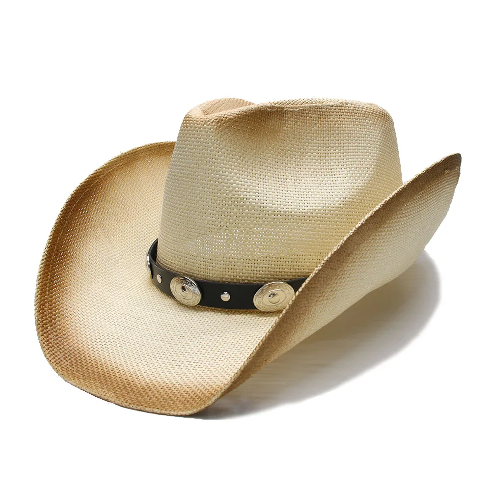 Punk Style Women's Men's Unisex's Summer Straw Wide Brim Beach Western Cowgirl Fedora Cowboy Hat Alloy Beads Leather Band (58CM)
Punk Style Women's Men's Unisex's Summer Straw Wide Brim Beach Western Cowgirl Fedora Cowboy Hat Alloy Beads Leather Band (58CM)