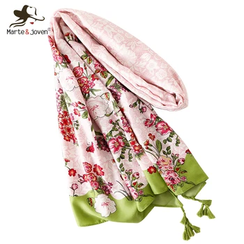 Marte&Joven Elegant Red Flower Print Pink Long Scarf for Women Spring Autumn Sunscreen Shawls Tippet Ladies Beautiful Warm Hijab
Marte&Joven Elegant Red Flower Print Pink Long Scarf for Women Spring Autumn Sunscreen Shawls Tippet Ladies Beautiful Warm Hijab