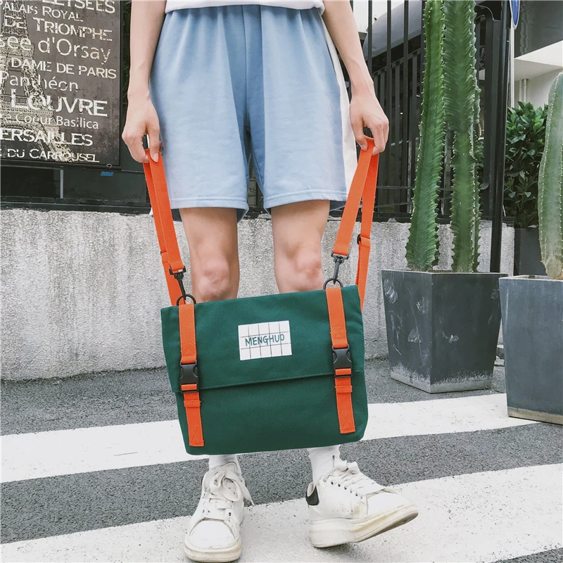 Menghuo Top Quality Women Canvas Backpack Bookbag Female Dual Purpose Shoulder Bag Daily Travel Backpacks Crossbody Bags Mochila (2)