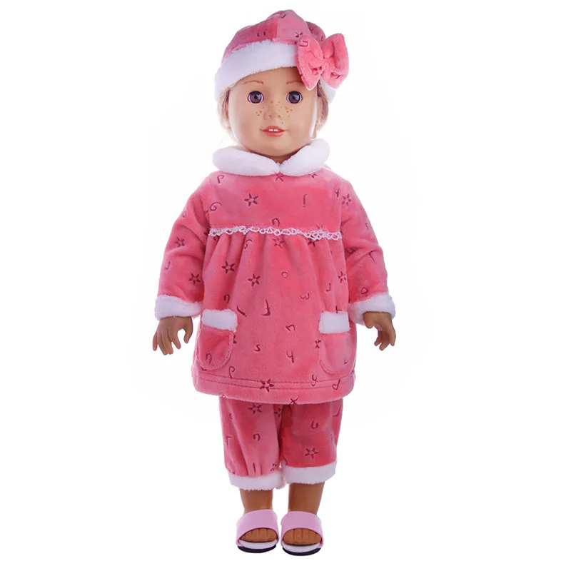 Розовый 3 шт. пижамы одежда для American Girl Кукла 18 дюймов куклы и Аксессуары LG1233|doll
