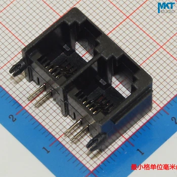 100Pcs 2 in 1 Double Black 6P4C RJ11 Female PCB Mount Telephone Modular Connector Socket Jack With Edge Fastener
100Pcs 2 in 1 Double Black 6P4C RJ11 Female PCB Mount Telephone Modular Connector Socket Jack With Edge Fastener