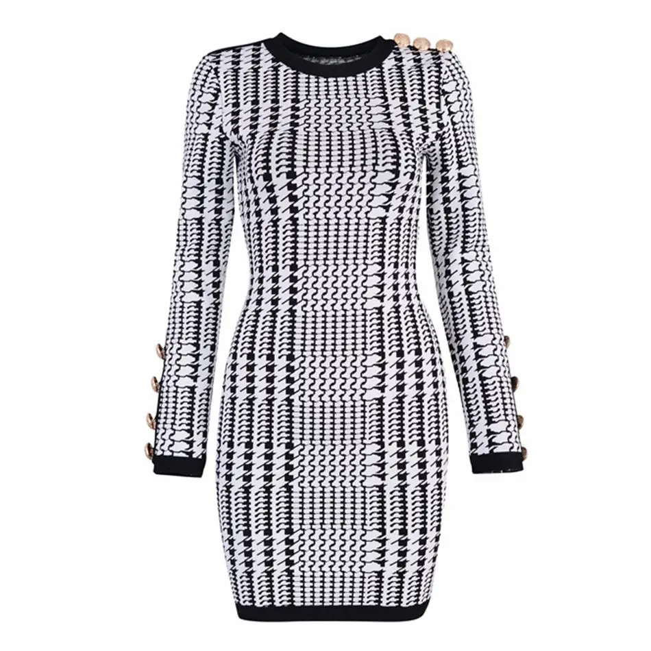 Newest Celebrity Evening Party Bodycon Bandage Dress Women Long Sleeve O-Neck Button Elegant Sexy NightClub Dress Women Vestidos
Newest Celebrity Evening Party Bodycon Bandage Dress Women Long Sleeve O-Neck Button Elegant Sexy NightClub Dress Women Vestidos