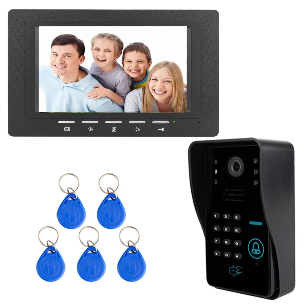 7" Color TFT LCD Video Intercom Door Bell Phone Dual-way Video Intercom with 5pcs RFID ID Card F3367A
7" Color TFT LCD Video Intercom Door Bell Phone Dual-way Video Intercom with 5pcs RFID ID Card F3367A