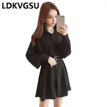 Plus Size 4XL Women Dress Casual 2019 Spring Black Shirt Dress Loose Single Breasted Long Sleeve Vestidos Belt Mini Dress ls1713
Plus Size 4XL Women Dress Casual 2019 Spring Black Shirt Dress Loose Single Breasted Long Sleeve Vestidos Belt Mini Dress ls1713