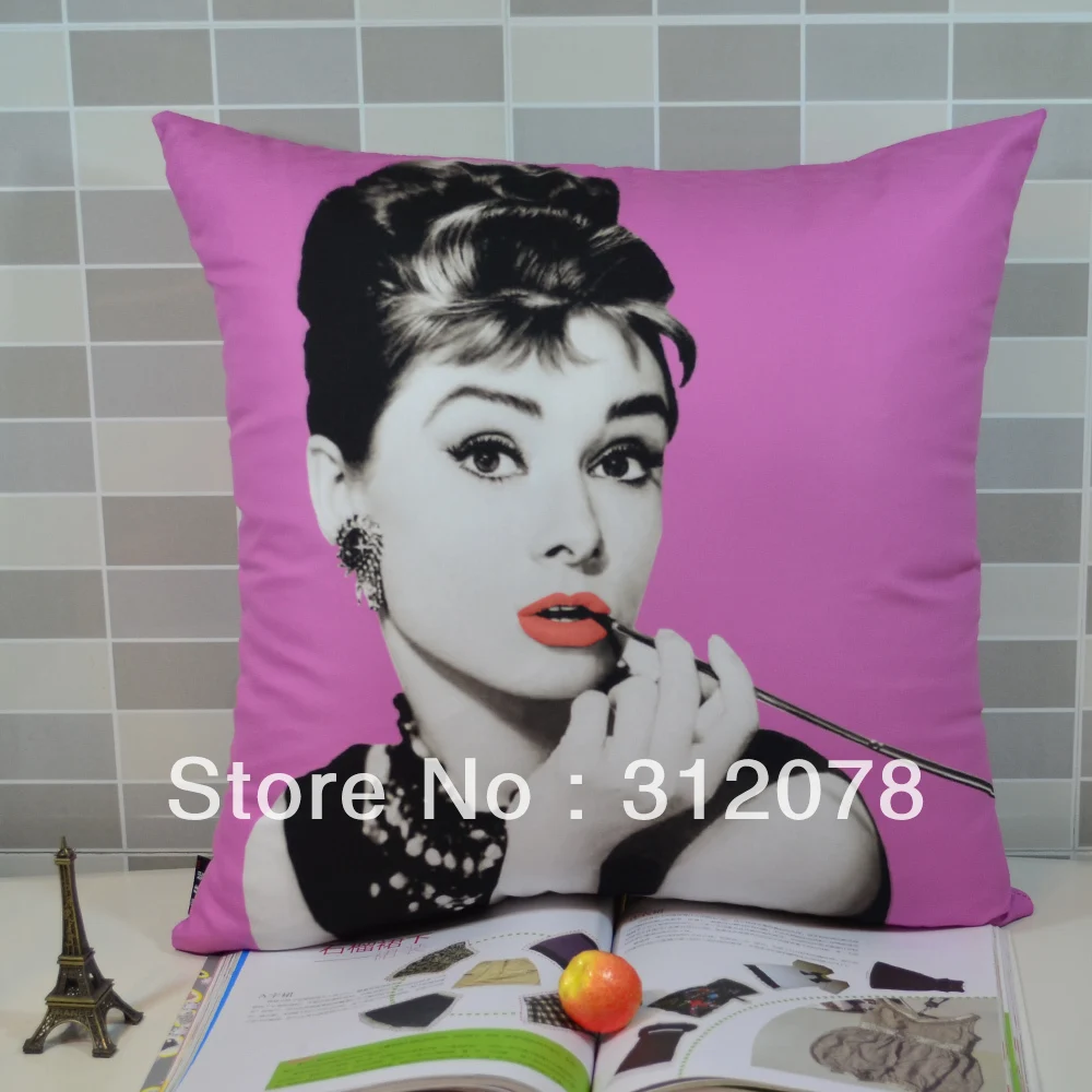 Fashion Sofa Audrey Hepbum Digital Printing Cushion Cover Pillow Case Throw Pillow Case,4 colors available, 45*45CM,
Fashion Sofa Audrey Hepbum Digital Printing Cushion Cover Pillow Case Throw Pillow Case,4 colors available, 45*45CM,