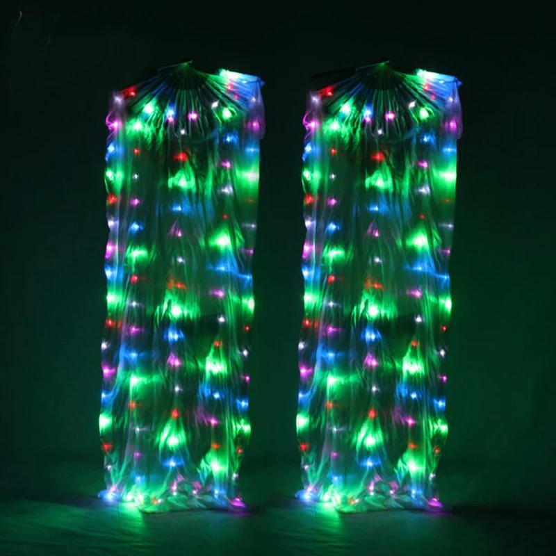 New Rainbow color Belly Dance LED Silk Fan Veil colorful 100% real silk LED Fan Veils for Oriental Dance Stage Props
New Rainbow color Belly Dance LED Silk Fan Veil colorful 100% real silk LED Fan Veils for Oriental Dance Stage Props